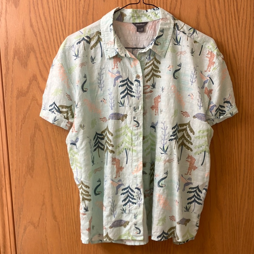 NWOT Eddie Bauer Women’s  medium Patterned Shirt - - Picture 2 of 4